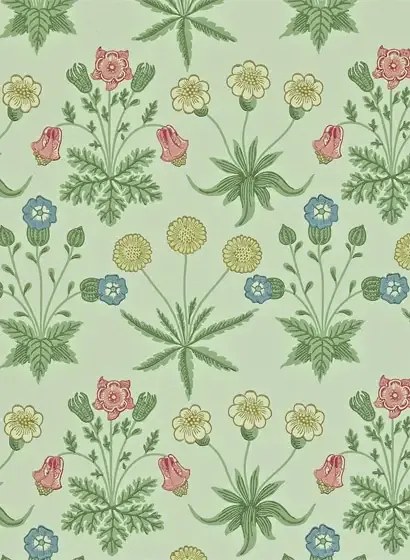 Tapete Daisy von Morris & Co. - Pale Green/ Rose