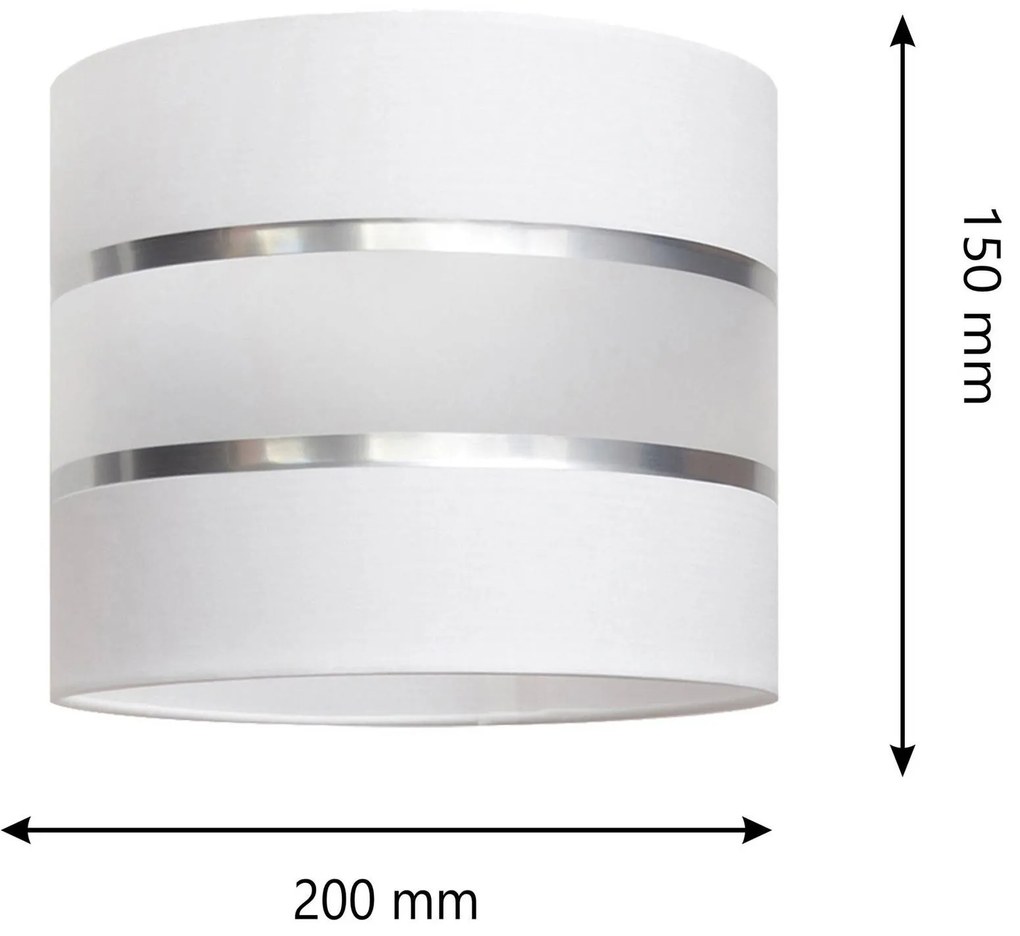 HELAM Paralume Helen E27 Ø20/altezza 15 cm bianco/argento