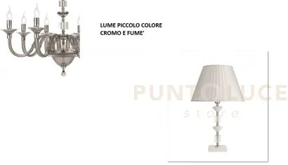 Lume piccolo gala 1 luci attacco e14 fume' e cromo h.28+19cm