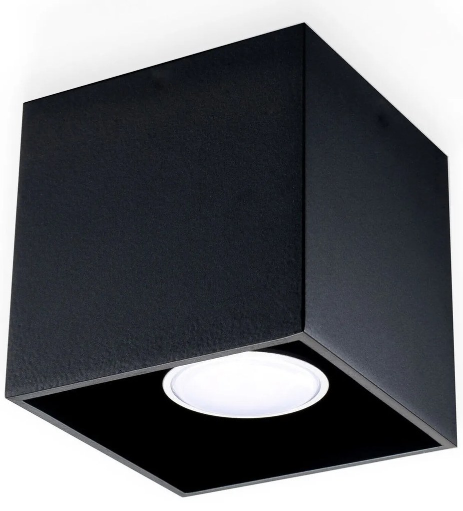 Plafoniera da Soffitto in Alluminio QUAD 1 GU10 Nera da Interno