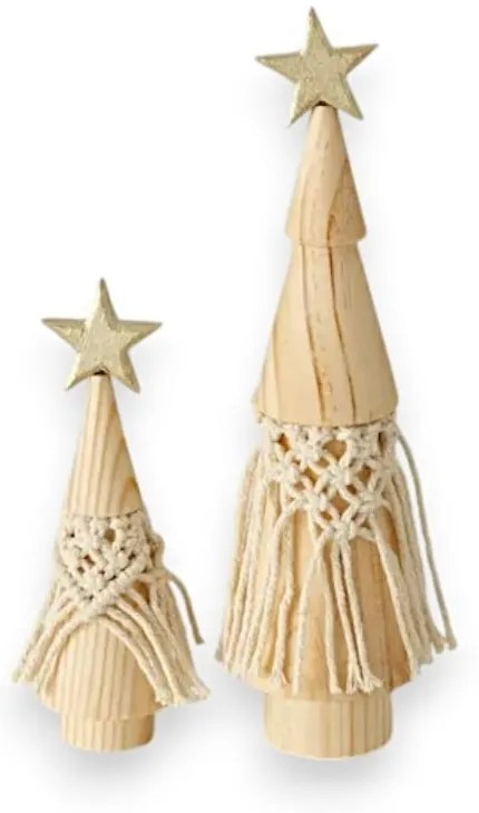 Set di 2 decorazioni natalizie in legno di pino massiccio Bohio - Boltze