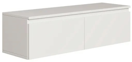 Mobile TV Sospeso 100 cm 2 Ante A Ribalta Bianco Opaco Lume