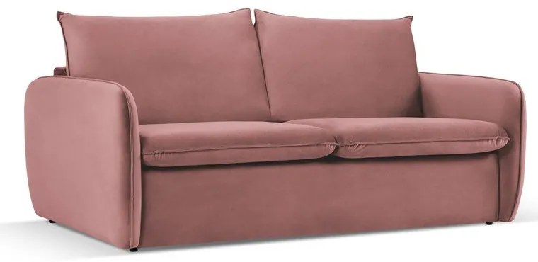 Divano letto in velluto rosa 214 cm Vienna - Cosmopolitan Design