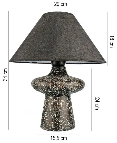 Lampada da tavolo RAMZES 1xE27/40W/230V nera