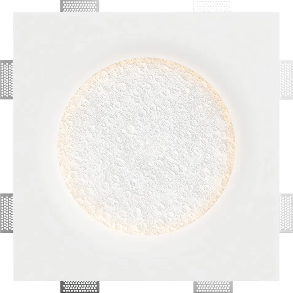 Lampada LED da incasso 175W Effetto Luna 60x60 cm in Gesso