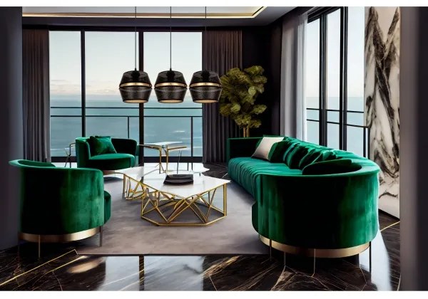 Lampadario a cavo PARIS 3xE27/60W/230V nero/oro