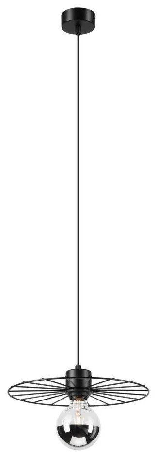 Lampadario a sospensione con filo MONTANA 1xE27/15W/230V diametro 30 cm nero