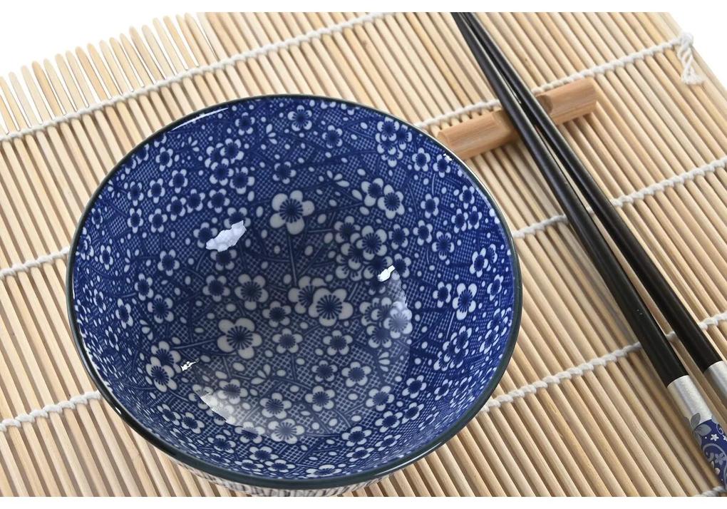 Set per Sushi DKD Home Decor Nero Azzurro Bambù Gres Orientale (16 Pezzi)
