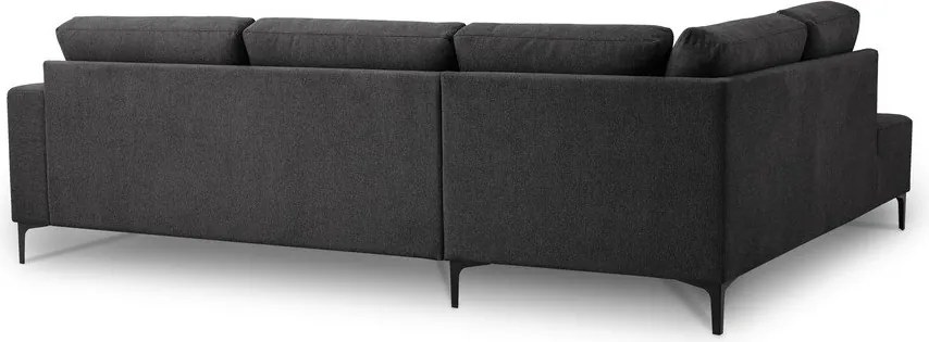 Divano angolare color antracite (con penisola a sinistra/a L) con rivestimento in ciniglia Fabian – Scandic