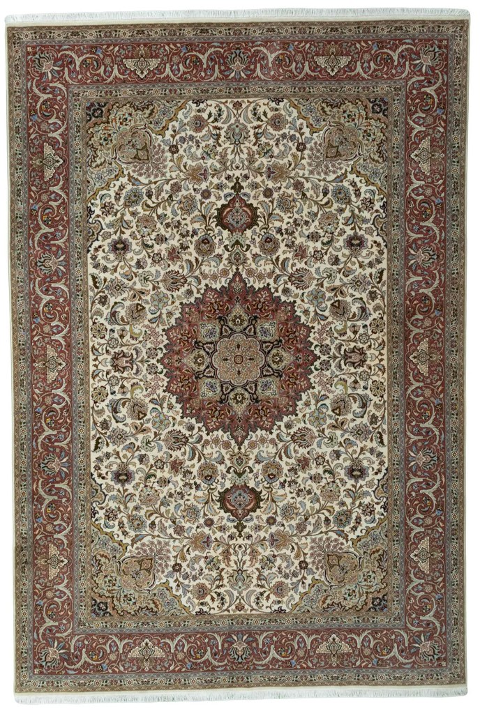 Tabriz Tappeto persiano 210 x 310 Beige (Iran) Annodato A Mano