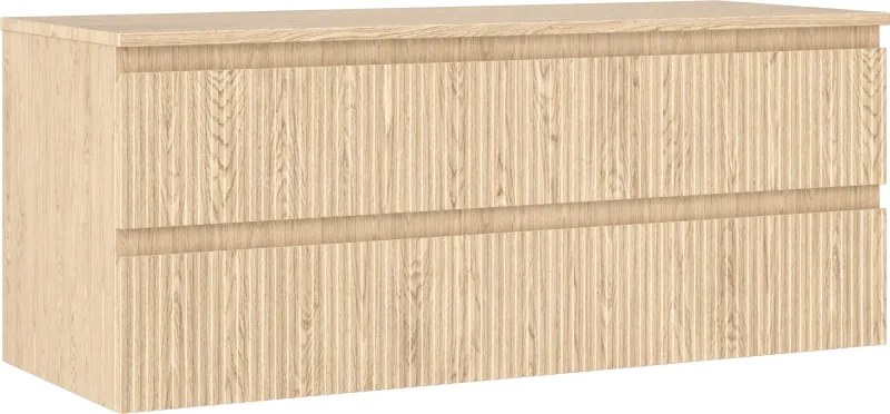 Mexen Rivel mobile bagno sottolavabo 120 cm con piano, 2 cassetti, scanalato, rovere - 91A20-12047-2-BFFC81