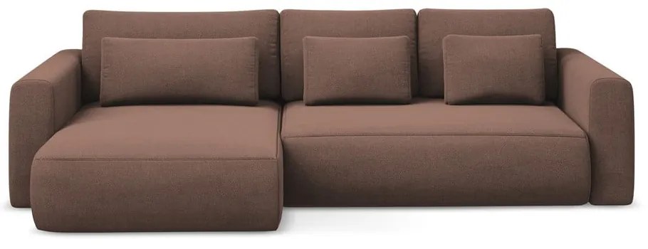 Divano angolare rosa allungabile/con contenitore (con penisola a sinistra/con chaise lounge) Kapua – Makamii