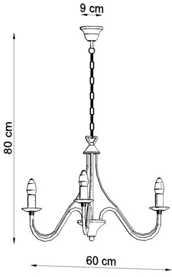 Lampadario a sospensione con catena MINERWA 3 3xE14/40W/230V bianco