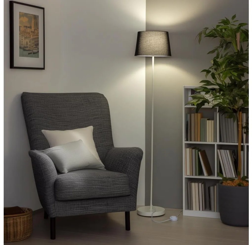 Brilagi - Lampada da terra a LED CERIA 1xE27/40W/230V Ø 30 cm nero/bianco