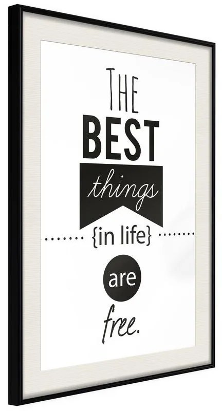 Poster  The Best Things  Cornice Quadri Cornice nera con pass-partout, Larghezza x Altezza Home decor 40x60