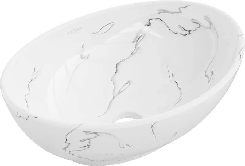 Mexen Elza lavabo da appoggio 40 x 33 cm, pietra bianca - 21014081