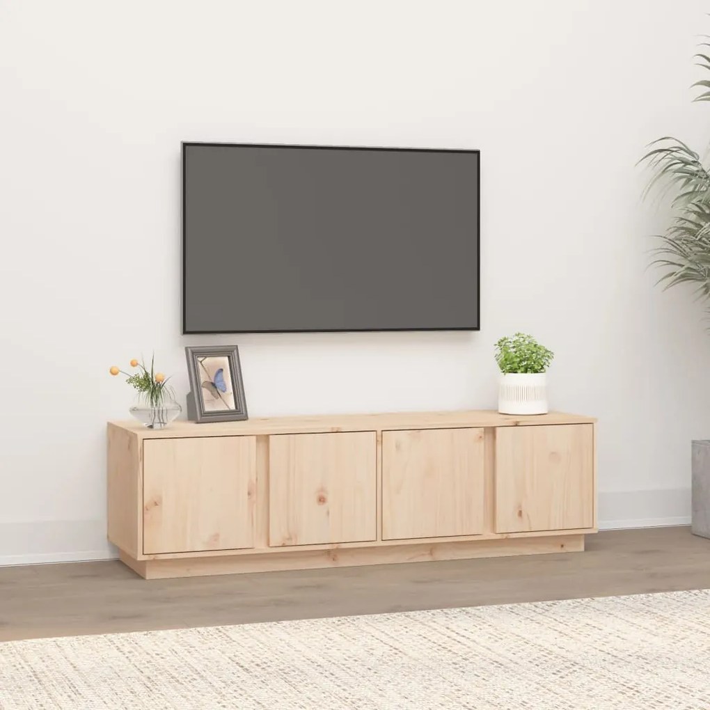 Mobile Porta Tv 140x40x40 Cm İn Legno Massello Di Pino /