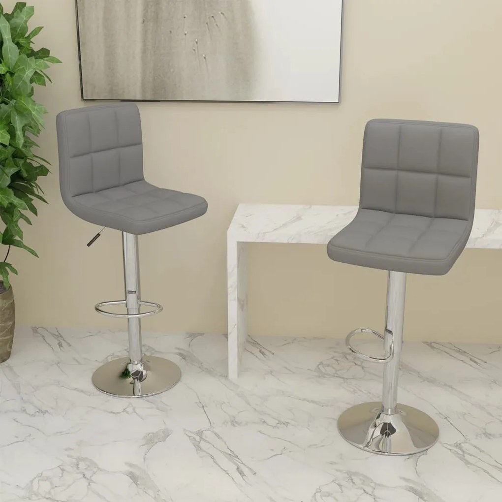 Sgabelli Da Bar 2 Pz Grigio Chiaro İn Tessuto /