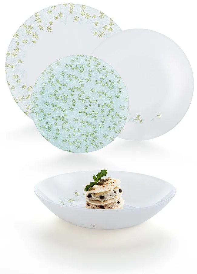 Servizio di Piatti Luminarc Athenis Bianco Verde Vetro (18 Pezzi)