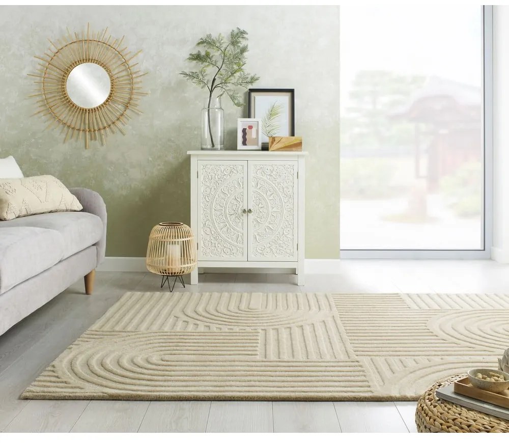 Tappeto in lana beige 160x230 cm Zen Garden - Flair Rugs