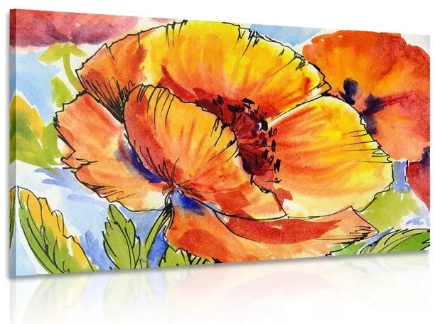 Quadro su tela – Bouquet di fiori di papavero
