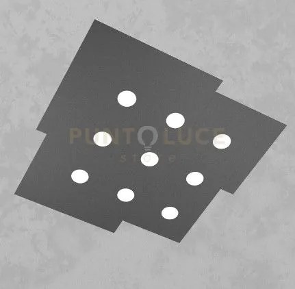 Plate plafoniera 9 luci grigio antracite 1129-pl9-ga