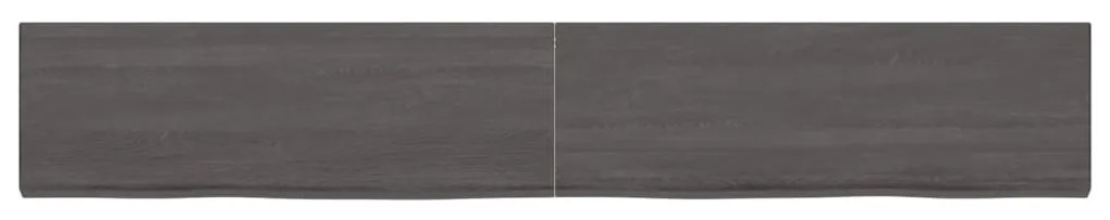 Ripiano muro grigio scuro 180x30x6 cm massello rovere trattato