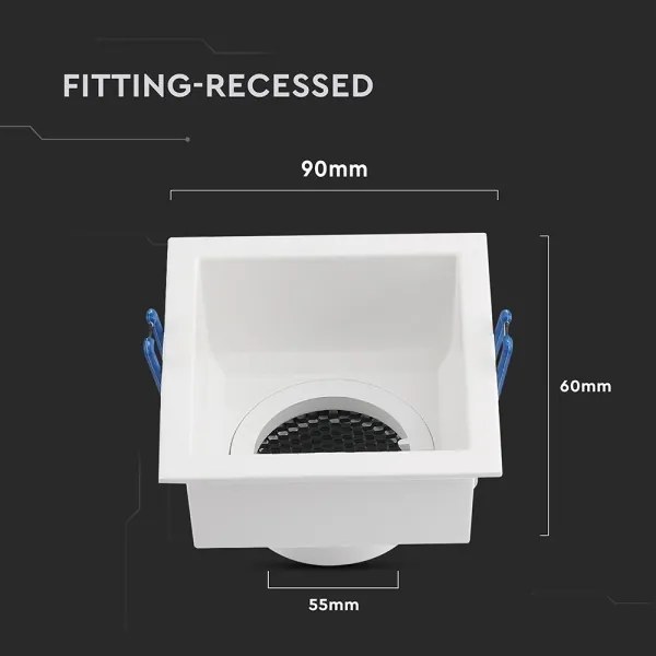 Plafoniera GU10 9x9 cm bianca