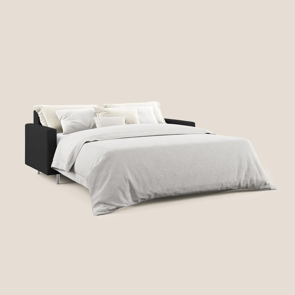 Megan divano letto matrimoniale in microfibra smacchiabile T11 nero