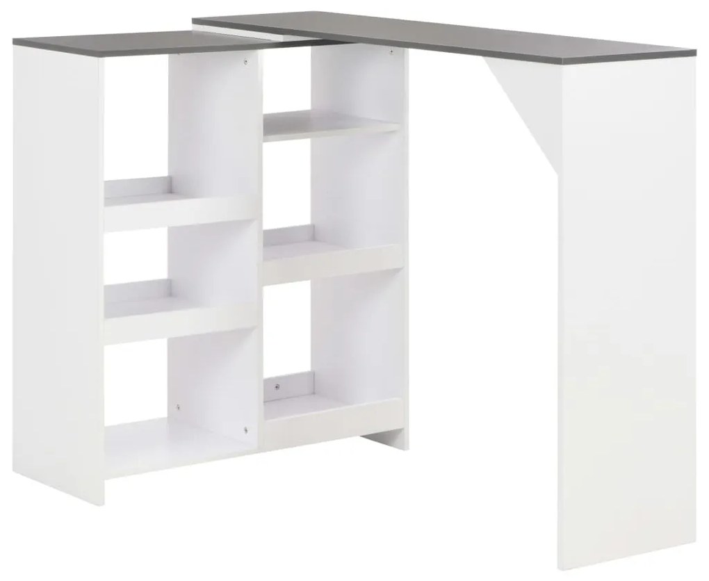 Tavolo Da Bar Con Scaffale Mobile Bianco 138x39x110 Cm /