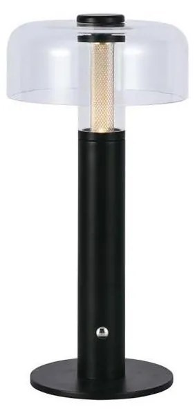 Lampada da tavolo LED dimmerabile ricaricabile 1W 5V 3000K 1800mAh nera