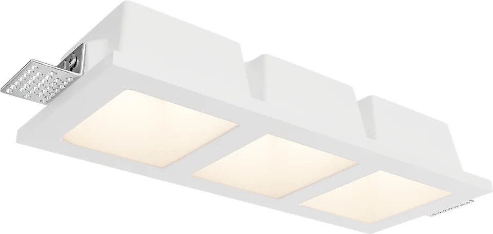 Portafaretto Rettangolare 310 x 120mm in Gesso Pitturabile 3xGU10