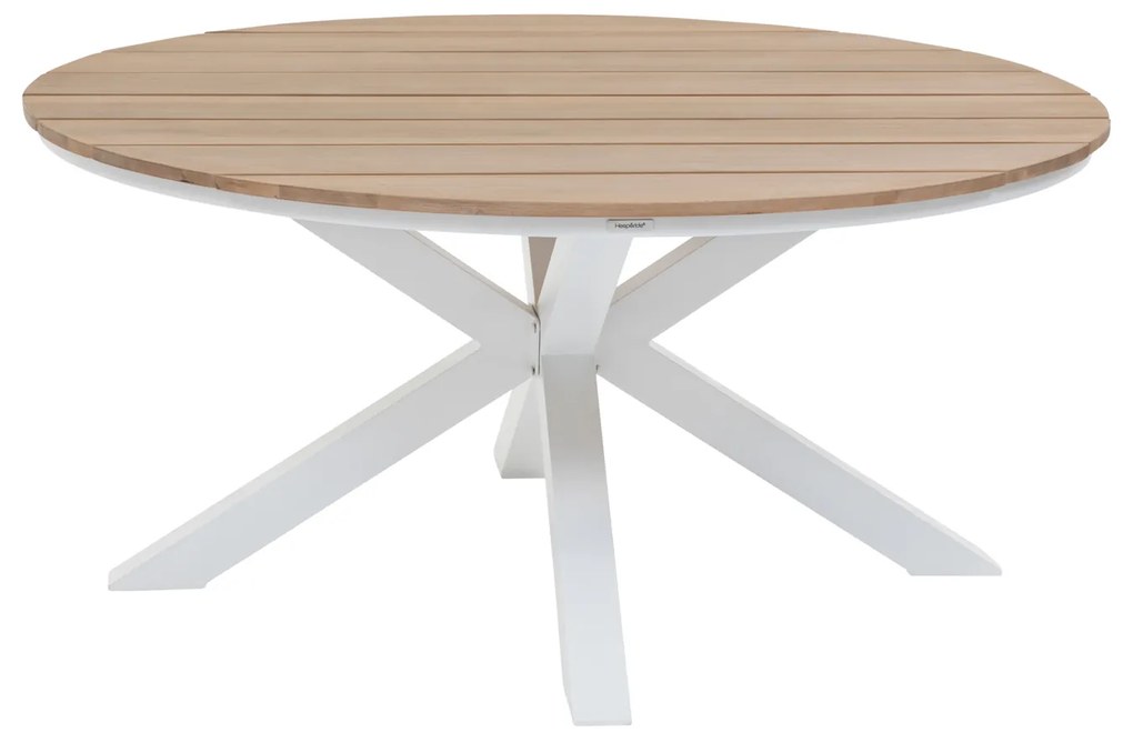 Tavolo da giardino rotondo acacia bianco 111x75 cm Oriengo