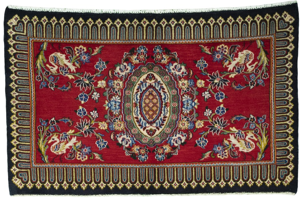 Kashan Tappeto persiano 70 x 120 Rosso (Iran) Annodato A Mano