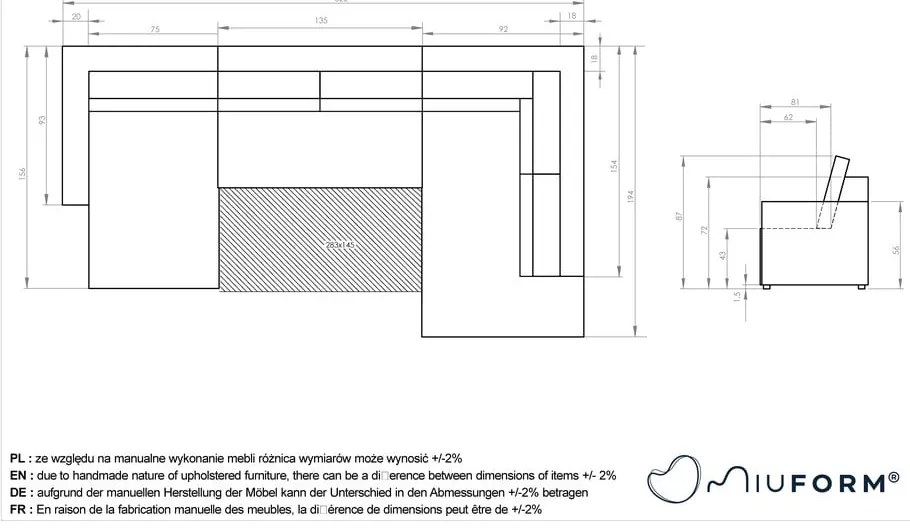 Divano letto angolare in velluto a coste bianco Brave Dave - Miuform