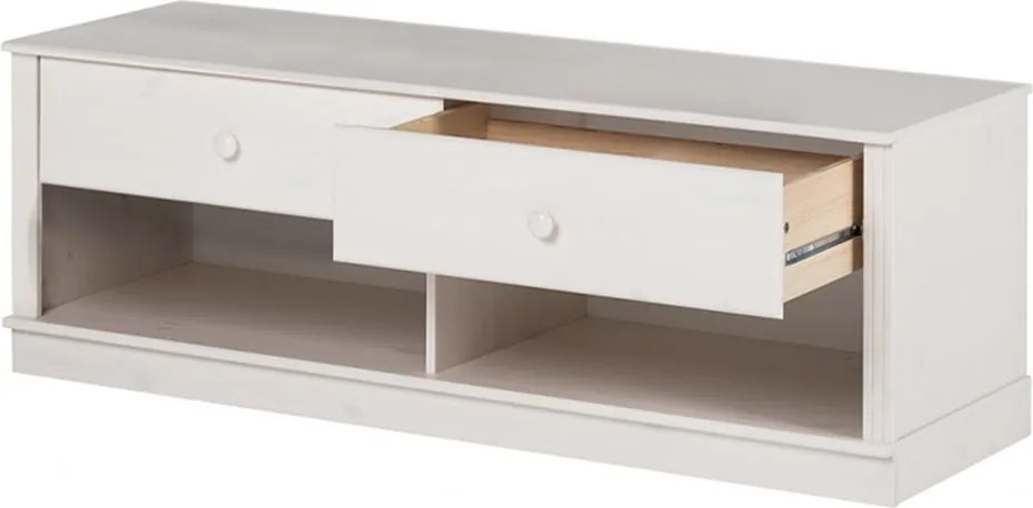Mobile TV bianco in legno di pino 137x47 cm Anita - Støraa