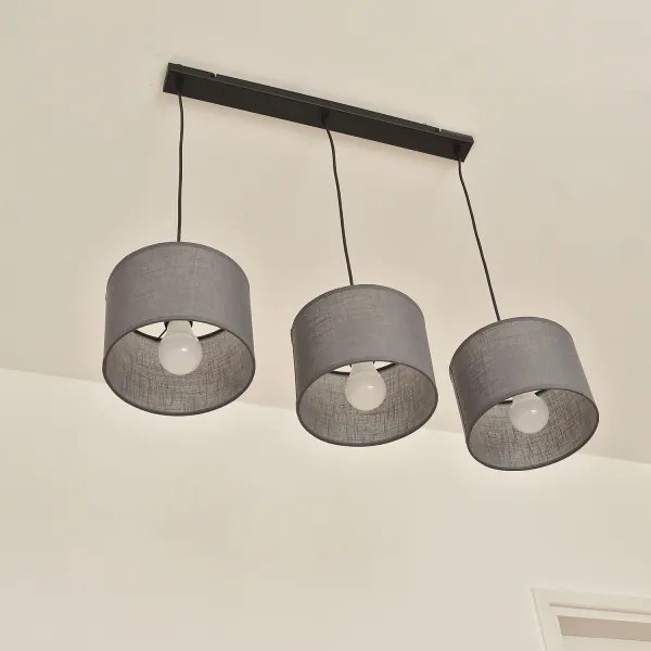 Lampadario a cavo ALBA 3xE27/15W/230V grigio