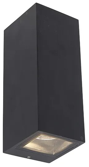 Applique moderna nera 2 luci GU10 AR70 IP54 - Baleno