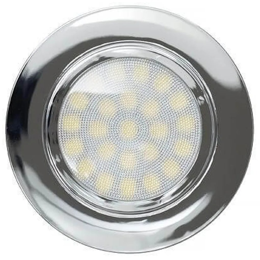 Faro da incasso LED 220V 4W IP44 foro ø56mm - 60mm Cromato Colore Bianco Naturale 4.200K