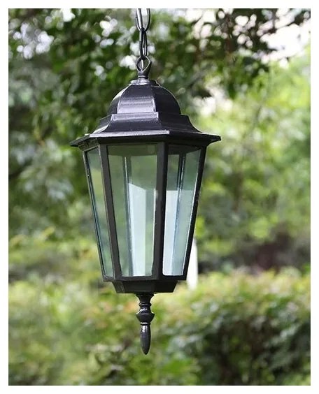 Lampadario da esterno 1xE27/20W/230V IP43 nero