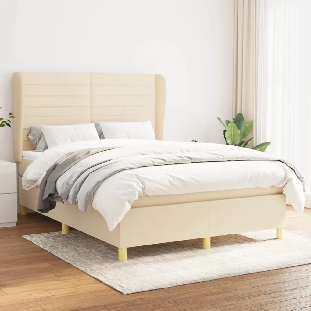 Giroletto A Molle Con Materasso Crema 140x200 Cm İn Tessuto /