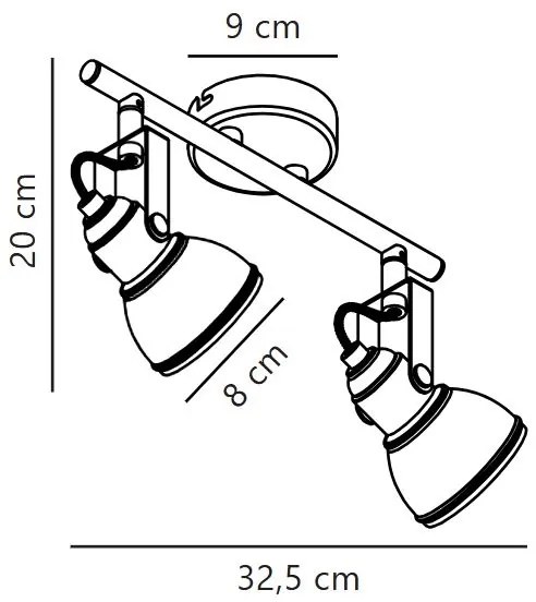 Nordlux - Faretto ASLAK 2xGU10/35W/230V nero