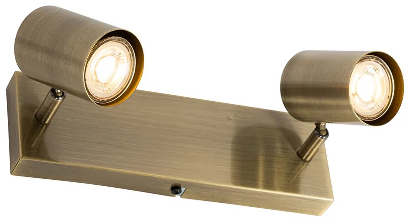 Plafoniera moderna bronzo 2 luci orientabile rettangolare - Jeana