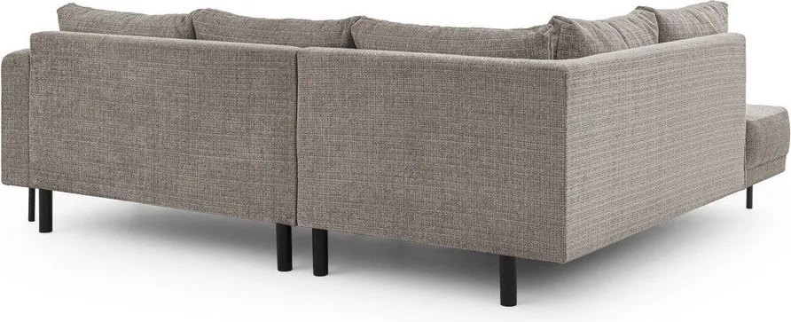 Divano angolare grigio tortora (con penisola a sinistra/a L) con rivestimento in ciniglia Mauris – Ropez