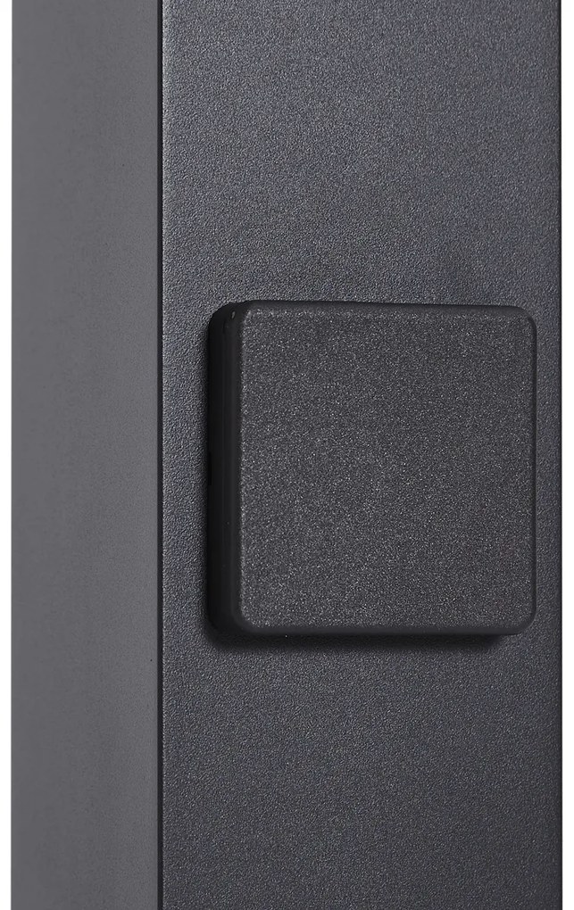 Dissuasore da esterno moderno nero con vetro fumé 70 cm con sensore crepuscolare IP44 - Denmark