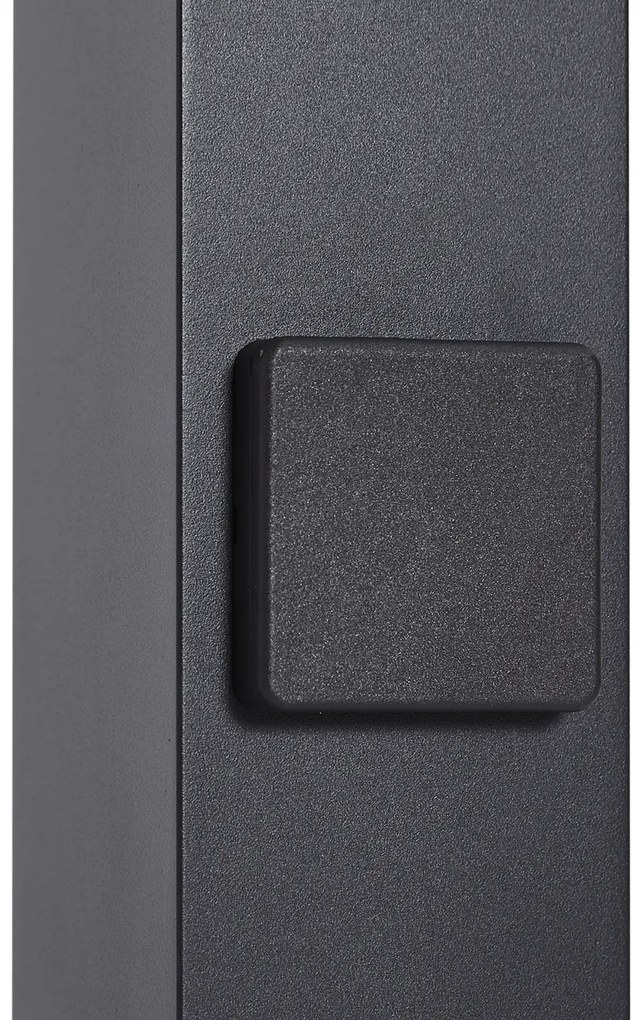 Lampione da esterno moderno nero con vetro fumé 70 cm con sensore crepuscolare IP44 - Denmark