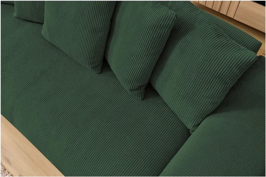 Divano verde con rivestimento in velluto a coste 280 cm Voltaire – Bobochic Paris