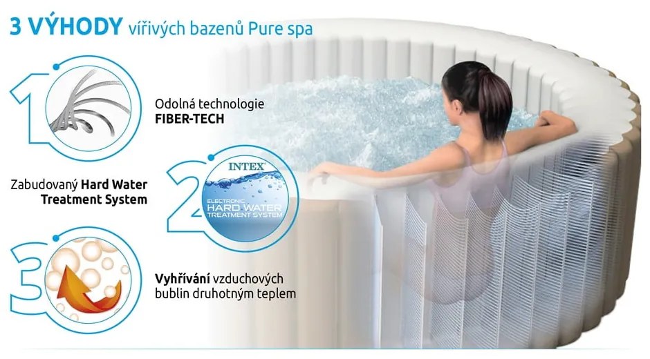 Vasca idromassaggio gonfiabile per 4 ø 196 cm profondità 71 cm Bubble HWS - Intex