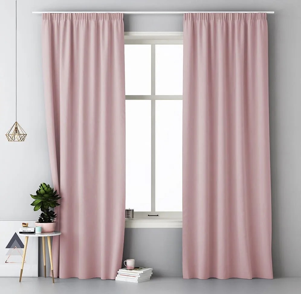 Tenda fine in colore rosa cipria 140 x 250 cm