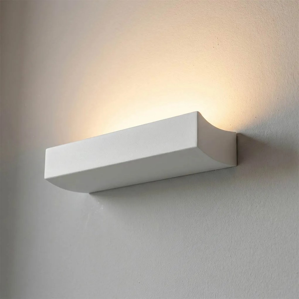 Applique da Parete G9 Rettangolare a Luce Indiretta in Gesso